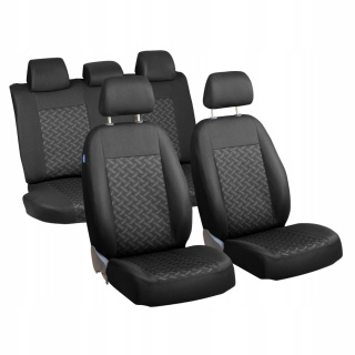 Pokrowce na fotele samochodowe - czarne w szare wiatraki na całe siedzisko