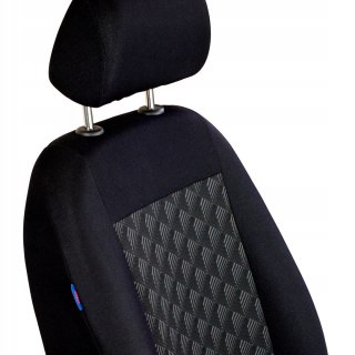Pokrowiec na fotele samochodowe - czarne w szare piramidy
