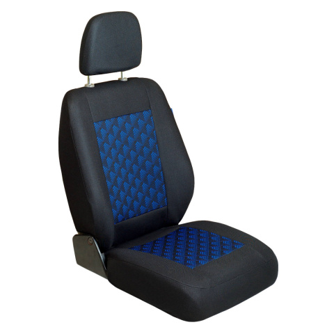 Pokrowiec na siedzenie kierowcy BUS - czarny w niebieskie piramidy 3D Pokrowiec na siedzenie kierowcy BUS - czarny w niebieskie piramidy 3D