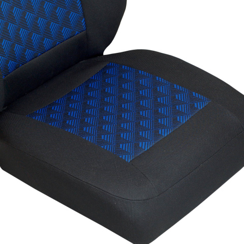 Pokrowiec na siedzenie kierowcy BUS - czarny w niebieskie piramidy 3D Pokrowiec na siedzenie kierowcy BUS - czarny w niebieskie piramidy 3D
